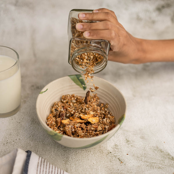Almond Rye Granola (with Banana & Apple) (Vegan)